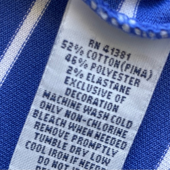 Ralph Lauren Polo Golf Performance Shirt X LARGE Blue White Stripe - Picture 5 of 7